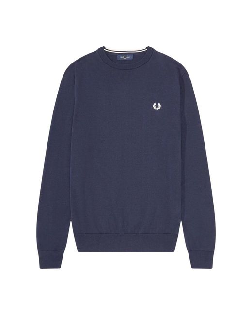 Fred Perry Hoodies & Sweatvesten ,Blauw ,Katoen Klassieke Trui Met Ronde Hals in het Blue voor heren