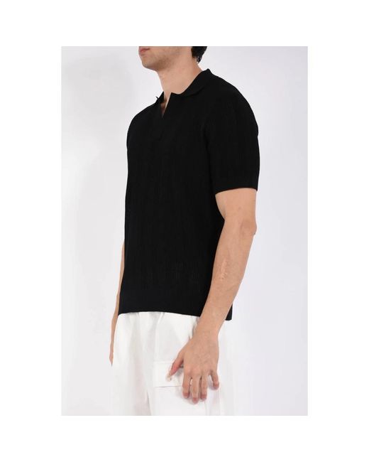 Paolo Pecora Black Polo Shirts for men