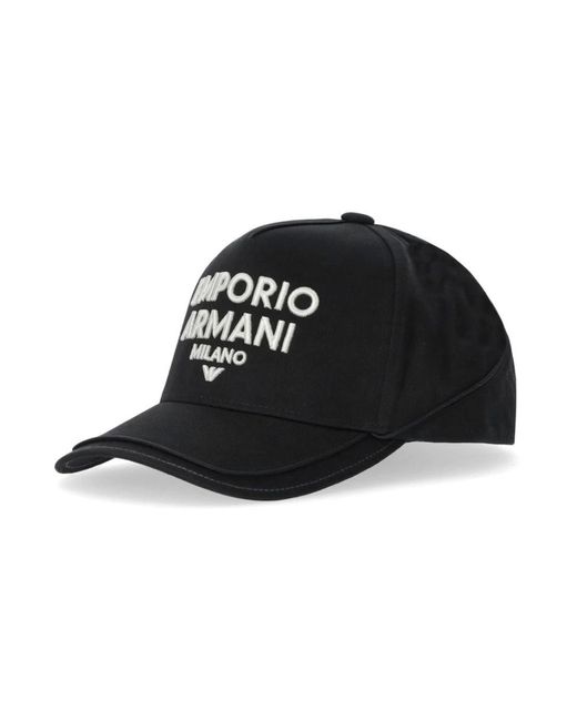 Emporio Armani Schwarze baseballkappe mit logo in Black für Herren