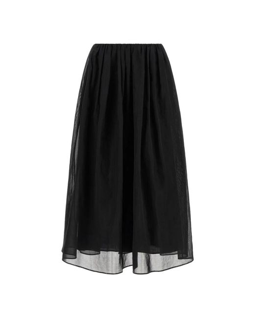 Brunello Cucinelli Organza Midi Rok in het Black