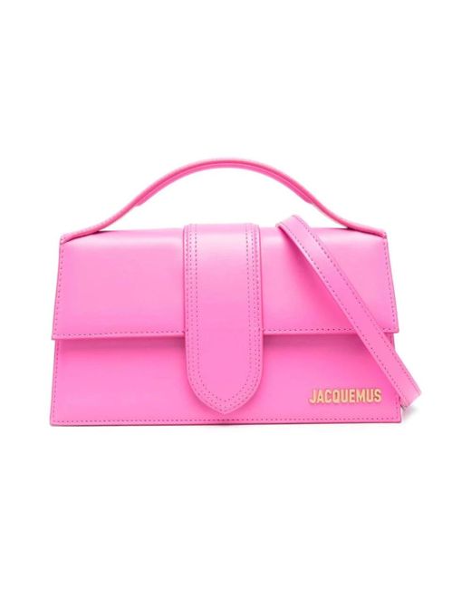 Jacquemus Pink Neonrosa lederhandtasche