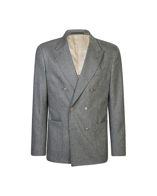 Eleventy Jassen ,Grijs ,Leer Blazer in het Gray voor heren