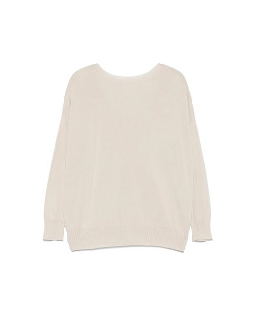 Le Tricot Perugia Natural V-Neck Knitwear