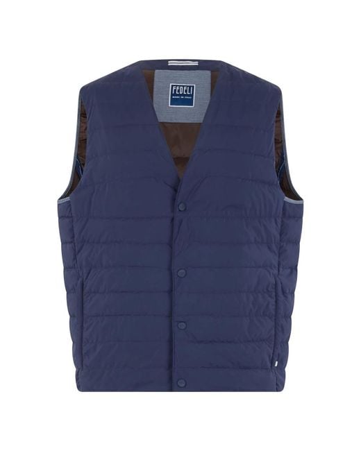 Fedeli Blue Waistcoats for men