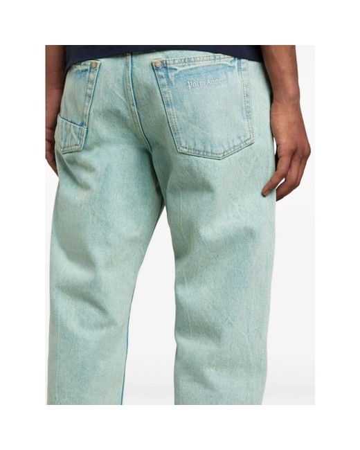 Palm Angels Green Straight Jeans for men