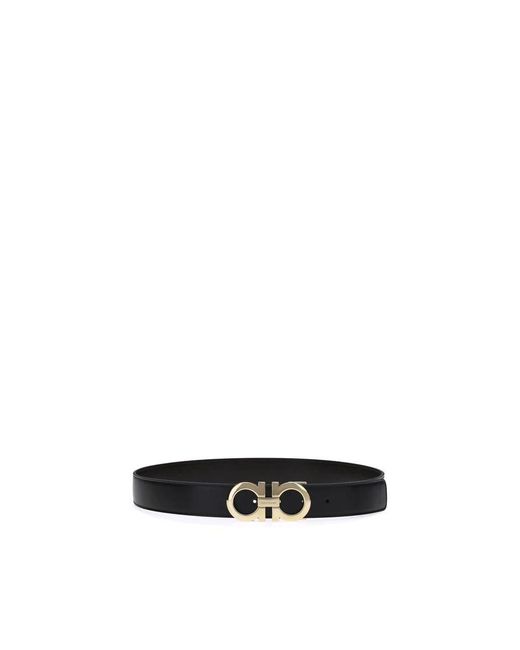 Ferragamo Black Calf Leather Bos Taurus Regular Belt for men