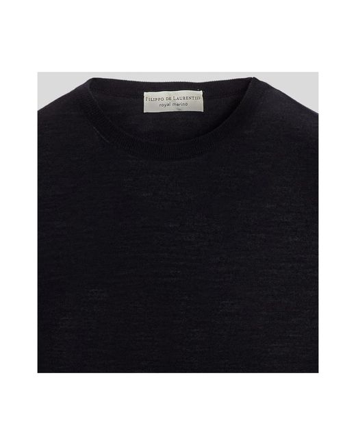FILIPPO DE LAURENTIIS Blue Round-Neck Knitwear for men