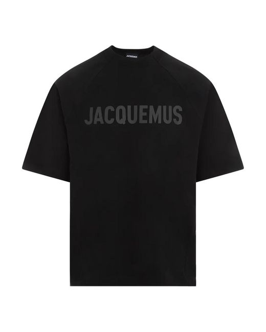 Jacquemus Stretch Katoenen T -shirt Met Logo in het Black voor heren