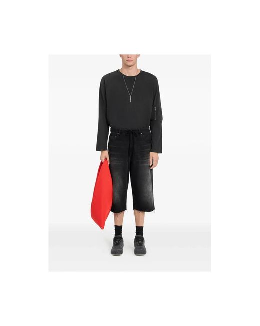 MM6 by Maison Margiela Black Long Shorts for men