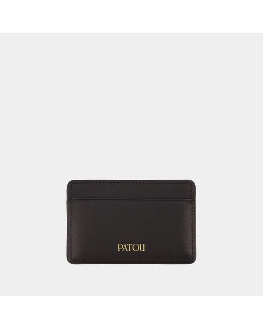 Patou Black JP -Kartenhalter Leder schwarz