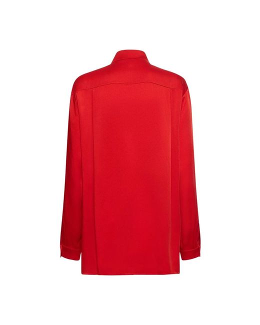 Michael Kors Overhemden ,Rood ,Charmeuse Boyfriend Blouse in het Red