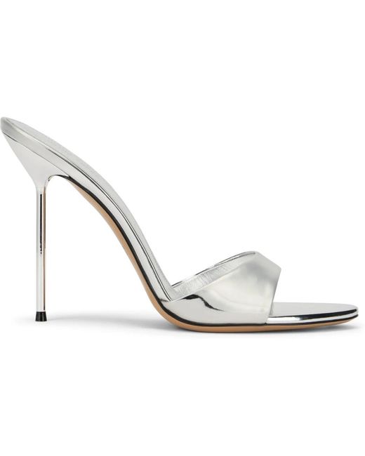 Paris Texas White Heeled Mules