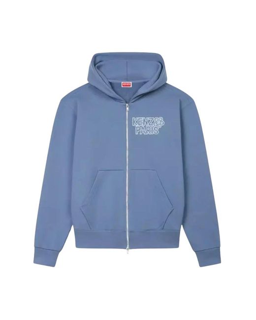 KENZO Hoodies & Sweatvesten ,Blauw ,Katoen Blauwe Constellation Rits Hoodie in het Blue voor heren