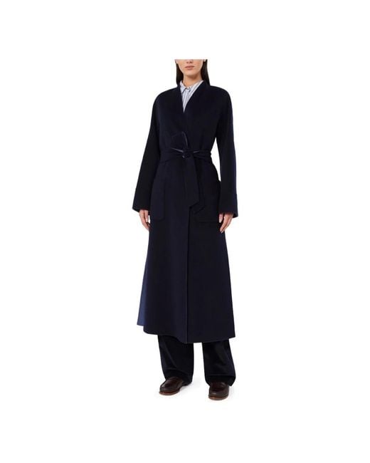 Max Mara Blue Belted Coats