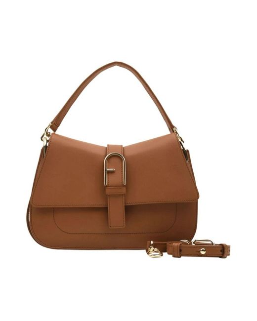 Furla Brown Braune flow schultertasche