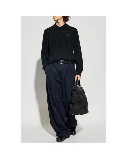 Burberry Blue Cashmere Knitwear for men
