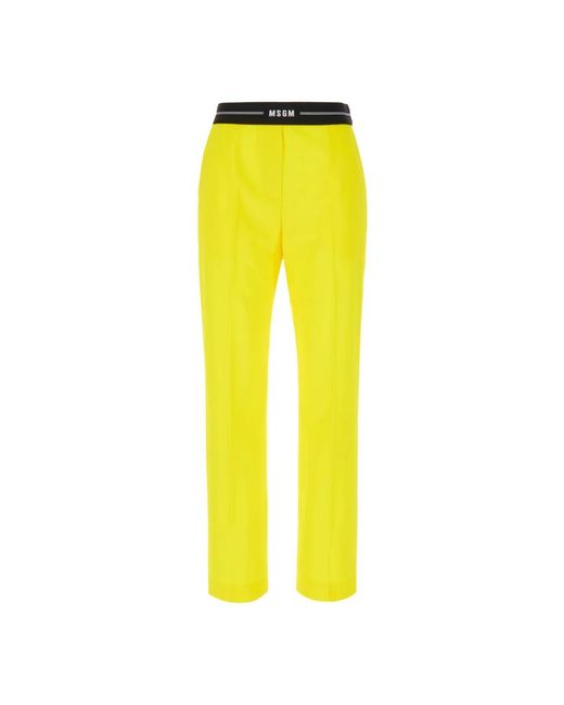 MSGM Slim-Fit Trousers in het Yellow