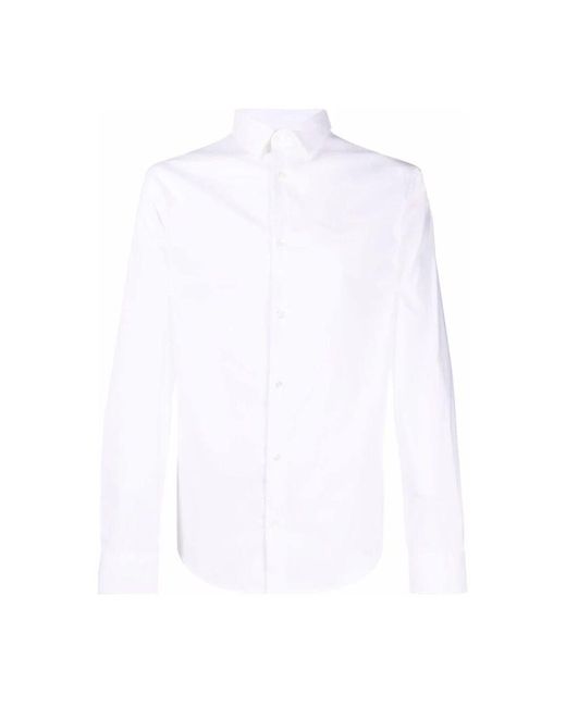Emporio Armani Weißes hemd mit logo-detail in White für Herren