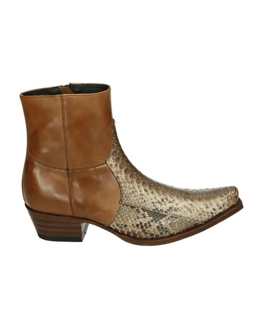 Sendra Braune Leder-Herrenstiefel in Brown für Herren