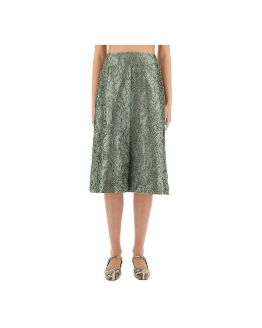 Dries Van Noten Green Midi Skirts