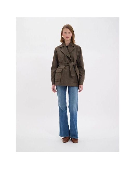 Belted Coats Ines De La Fressange Paris de color Green