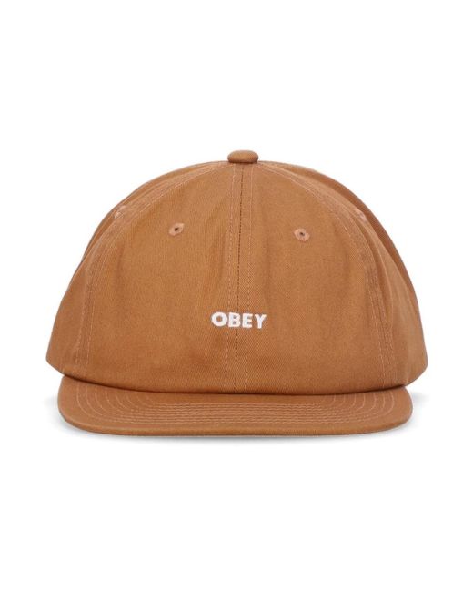 Obey Accessoires ,Bruin ,Katoen Bruine Suiker Flat Visor Cap in het Brown