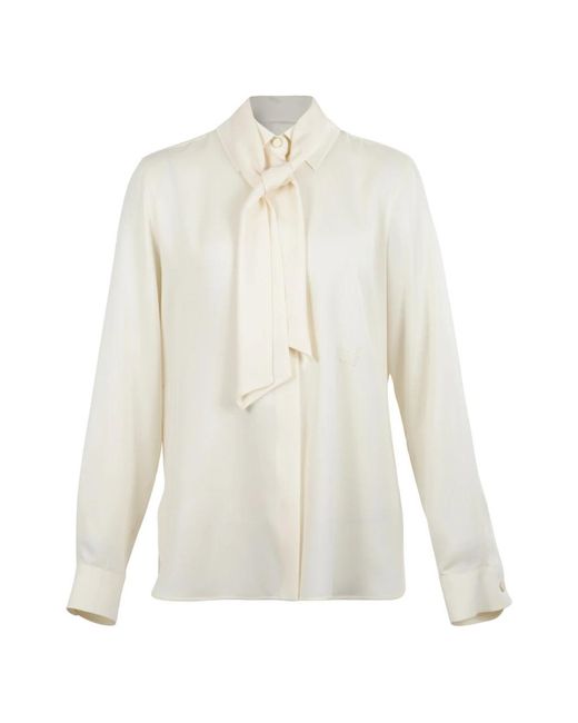 Max Mara Overhemden ,Katoen Katoenen Blouse Met Stola in het White