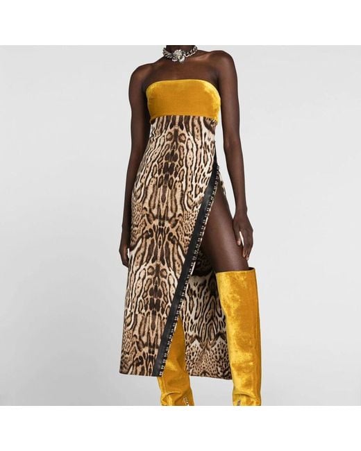 Midi Dresses Roberto Cavalli en coloris Metallic