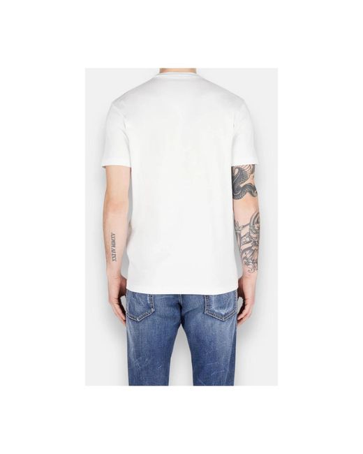 DSquared² Tops ,Wit ,Katoen Loose Fit Tee Wit T-Shirt in het Blue voor heren