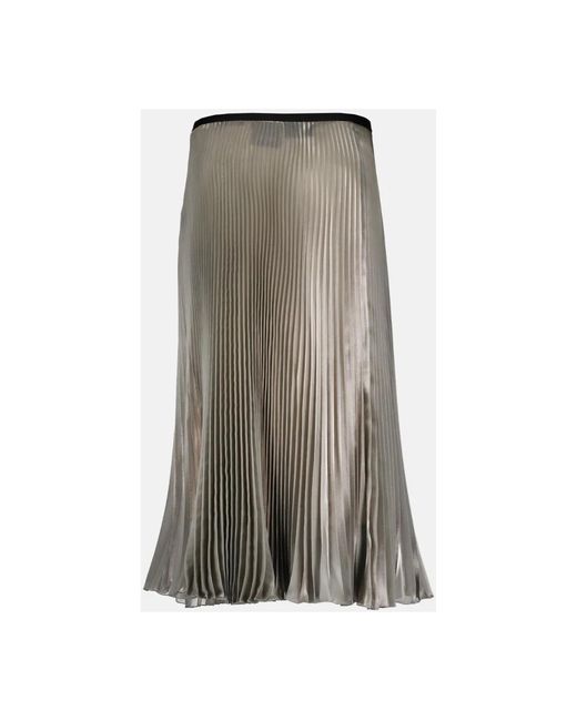 Prada Midi Geplooide Rok Met Logo Print in het Brown