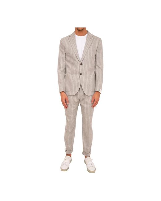 Eleventy Kostuums ,Grijs ,Wol Single Breasted Suit Pants in het Natural voor heren