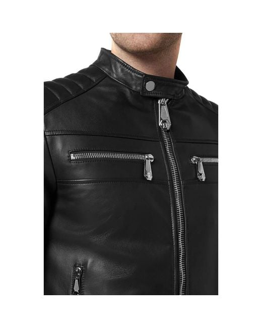 Philipp Plein Black Light Jackets for men