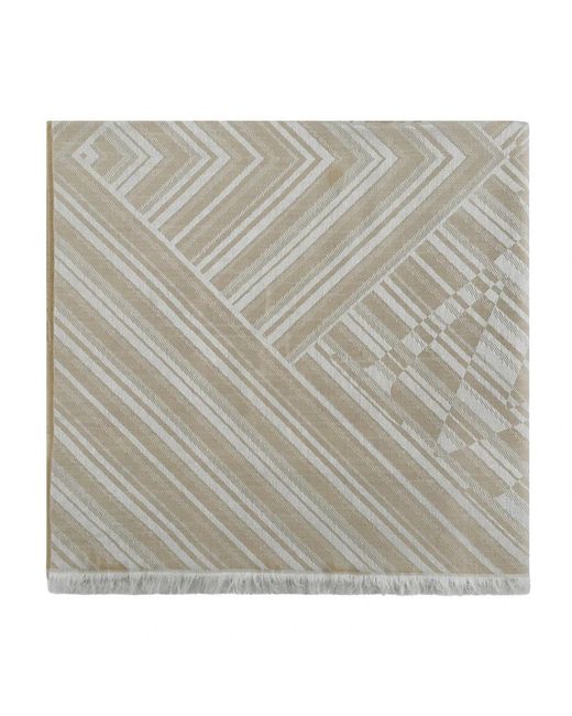 Max Mara Accessoires ,Wol Jacquard Sjaal Van Wol En Zijde in het Gray