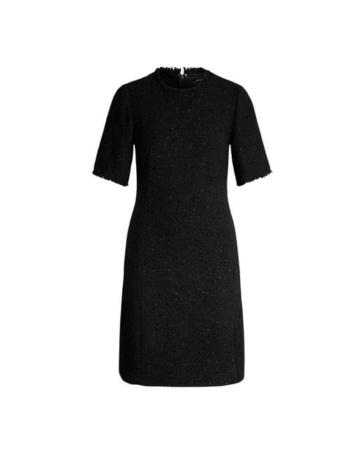 Joop! Kleedjes ,Zwart ,Tweed Bouclé Mini-Jurk Met Korte Mouwen in het Black