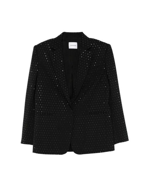 ANDAMANE Black Elegantes, Einreihiges Blazer Mit Kristallverzierung