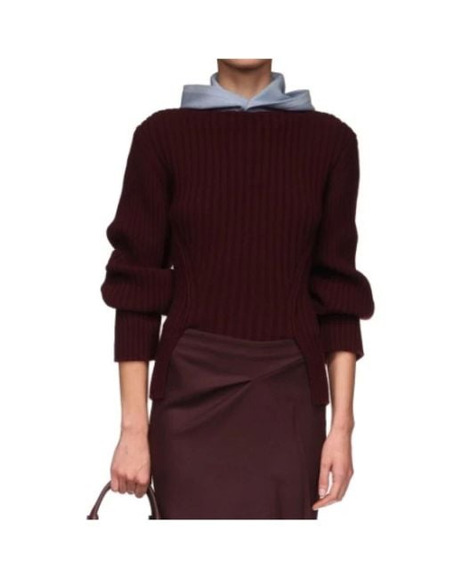 Victoria Beckham Purple Round-Neck Knitwear