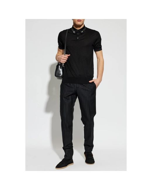 Dolce & Gabbana Black Polo Shirts for men