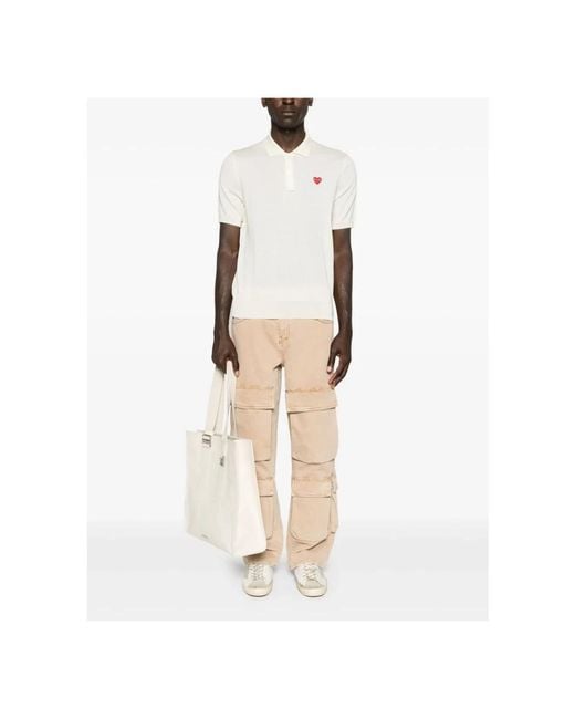 COMME DES GARÇONS PLAY White Round-Neck Knitwear for men