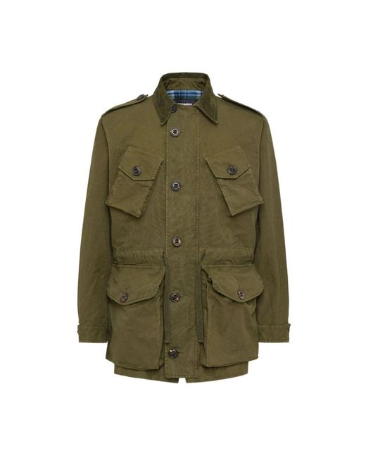DSquared² Jassen ,Groen ,Groene Knoopjas Met Zakken in het Green voor heren