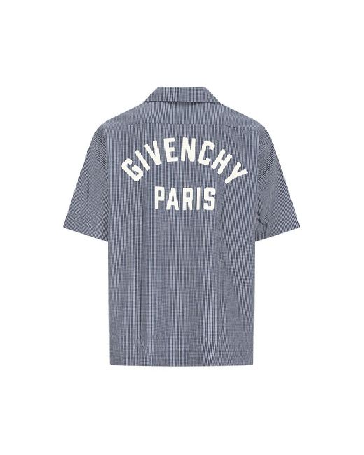 Givenchy Blue Short Sleeve Shirts for men