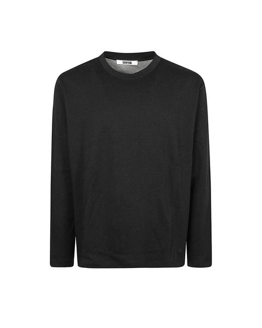Grifoni Long Sleeve Tops in het Black voor heren