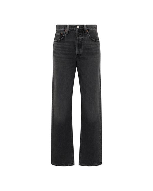 Agolde Black Straight Jeans