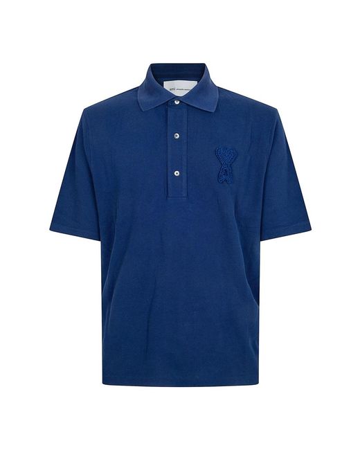 AMI Blue Polo Shirts for men