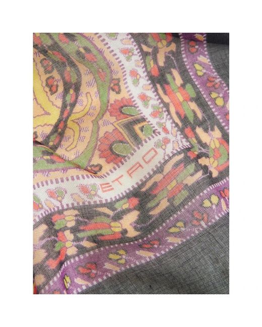 Etro Metallic Silk Scarves