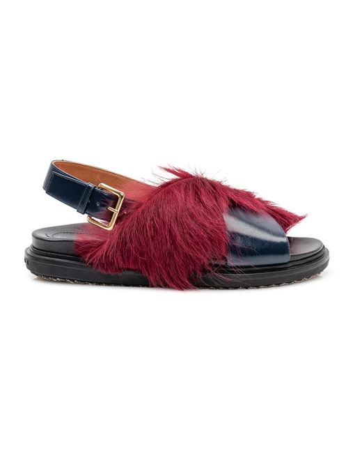 Flat Sandals Marni en coloris Red