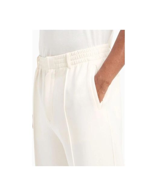 Emporio Armani White Cropped Trousers for men