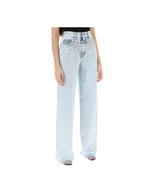 Jeans > straight jeans Alessandra Rich en coloris Blue