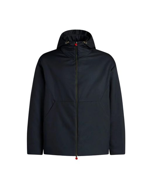 Kiton Jassen ,Blauw ,Hooded Technical Fabric Jacket in het Blue voor heren
