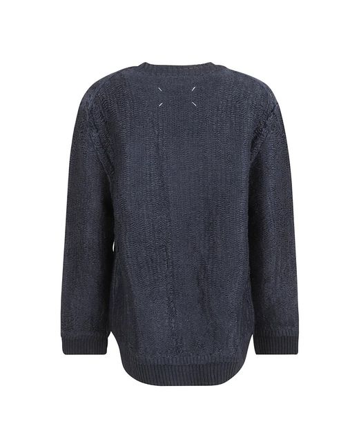 Maison Margiela Blue Round-Neck Knitwear