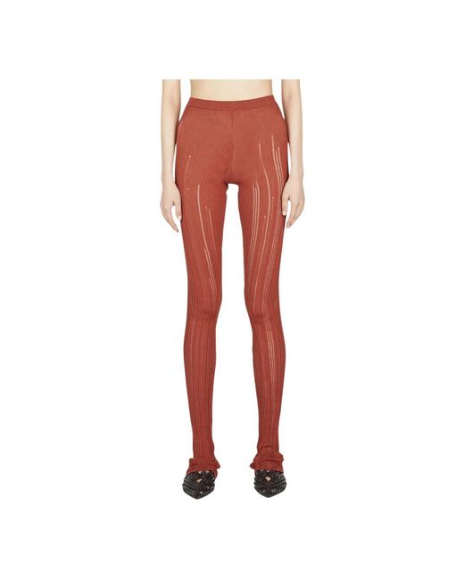 Marco Rambaldi Geribbelde Gebreide Legging in het Red